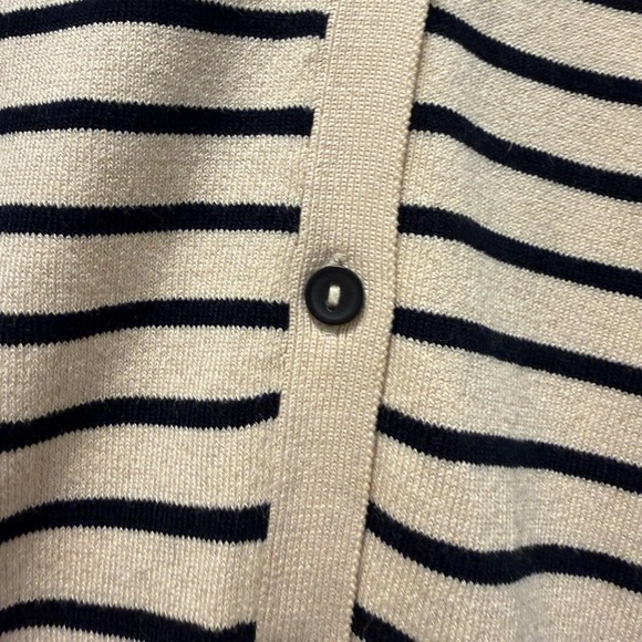 ZARA Cream & Black Striped Button Front Cardigan Sweater Size Small NWOT - Picture 6 of 7